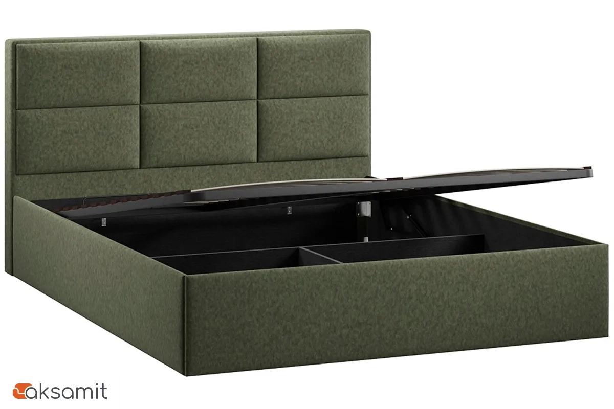 Кровать Стелла с ПМ Тип 1 и заглушиной 160х200 (Микровелюр/Jercy Deep Green) Кровать Стелла с ПМ Тип 1 и заглушиной 160х200 (Микровелюр/Jercy Deep Green)