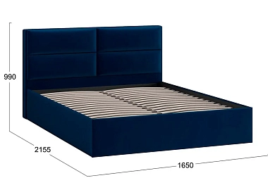 Кровать универсальная Глосс Тип 1 без ПМ 160х200 (Велюр/Confetti Blue)