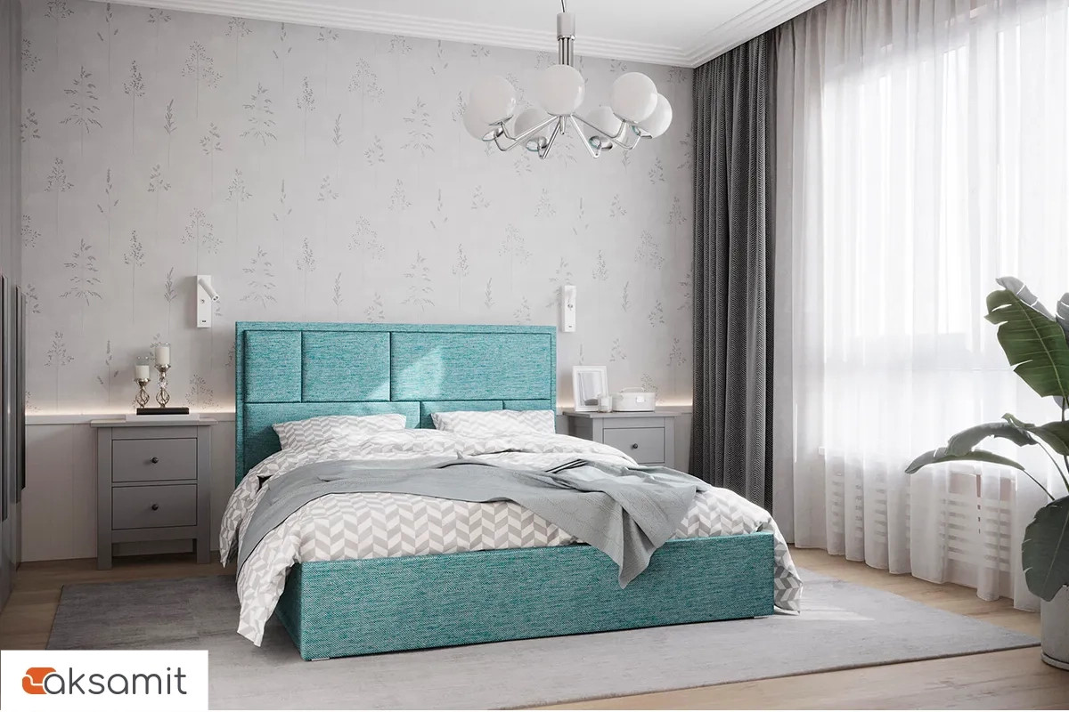 Кровать Madison с ПМ 140х200 (Рогожка / Мята) 72306322 Кровать Madison с ПМ 140х200 (Рогожка / Мята) 72306322