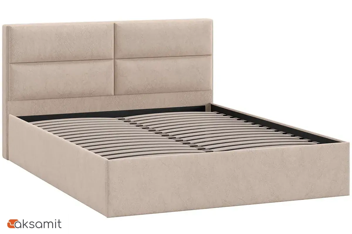 Кровать универсальная Глосс Тип 1 без ПМ 160х200 (Микровелюр/Wellmart Dark Beige) Кровать универсальная Глосс Тип 1 без ПМ 160х200 (Микровелюр/Wellmart Dark Beige)