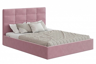 Кровать Соната 140х200 с ПМ (Велюр/Розовый)