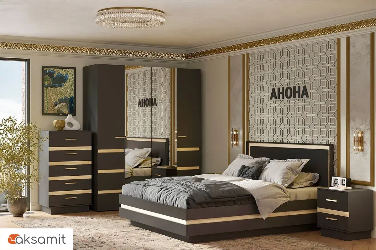 Спальня Анона (Антрацит / Дуб Сонома) фото