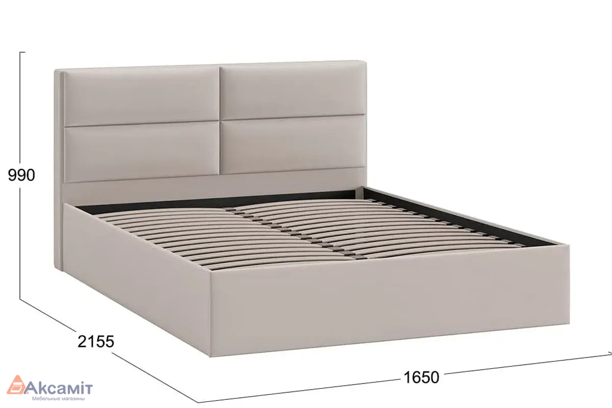 Кровать универсальная Глосс Тип 1 без ПМ 160х200 (Велюр/Confetti Smoke)