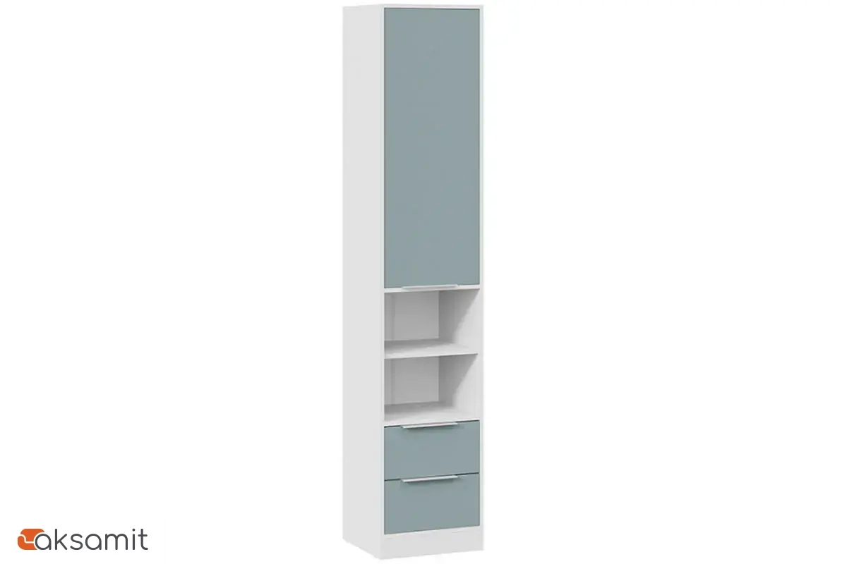 Шкаф комбинированный Марли (Белый/Серо-голубой)