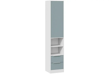 Шкаф комбинированный Марли (Белый/Серо-голубой)