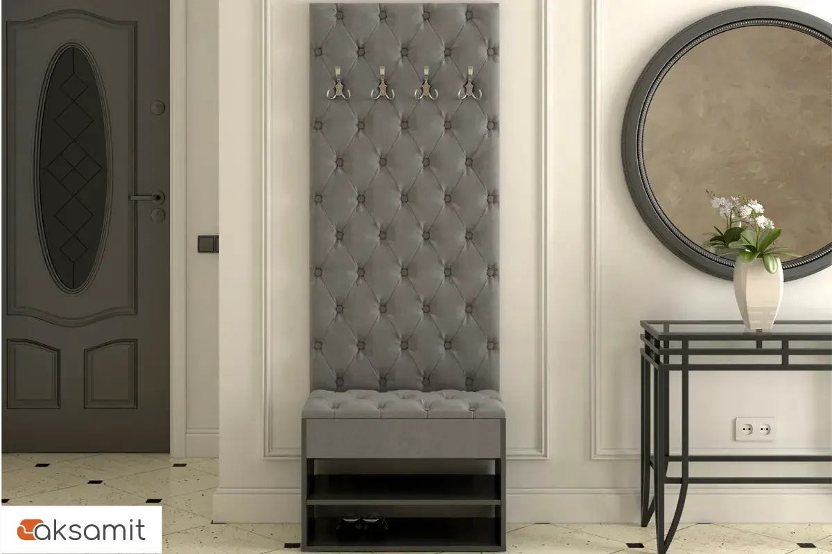 Вешалка с крючками Дения (Ткань темно-серая)