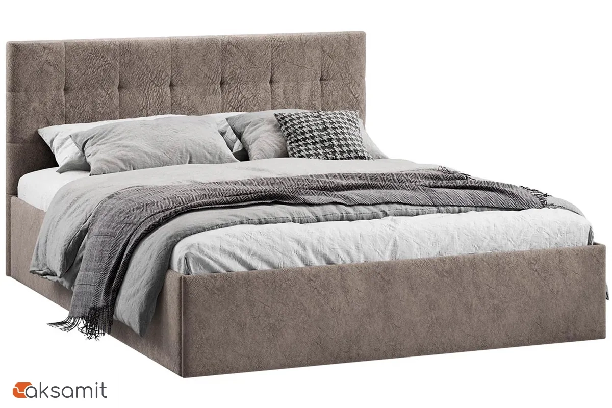 Кровать Джоли Тип 1 с ПМ и заглушиной 160х200 (Микровелюр / Wellmart Latte)