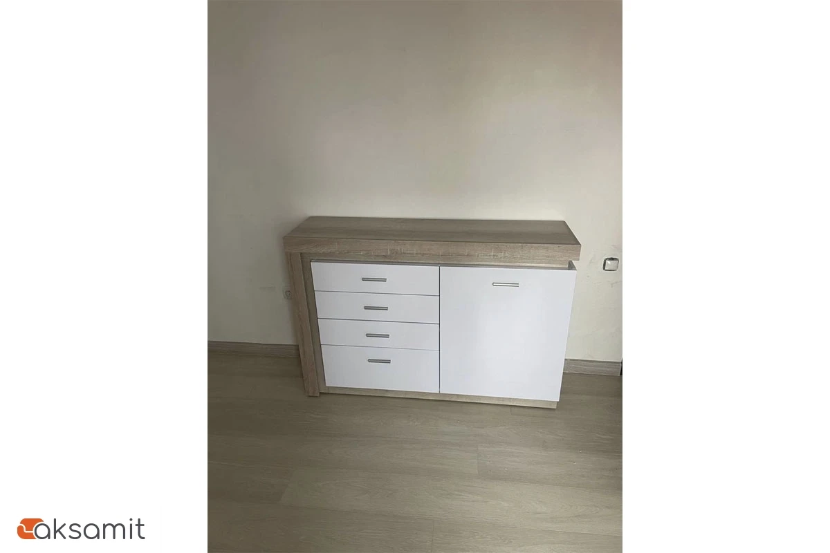 Комод Люмен 3 белый снег глянец