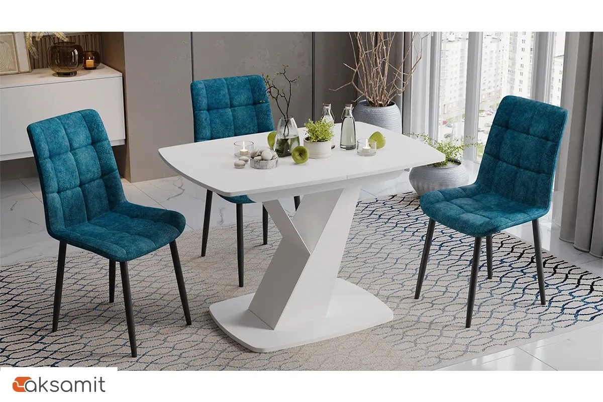 Стол обеденный Гарда Тип 1 (Белый / Стекло матовое белое)