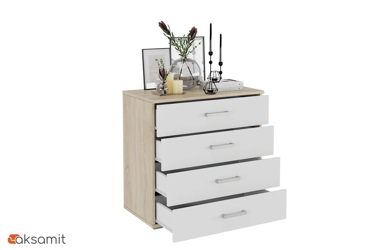 Комод Diamond Тип 2 (Дуб Сонома/Белый)