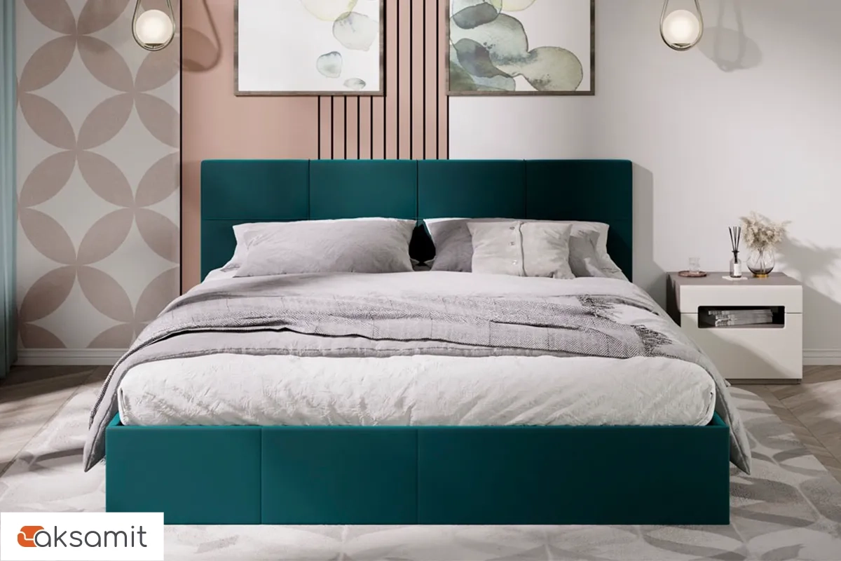 Кровать Лора с ПМ и заглушиной 180х200 (Велюр / Confetti Izumrud)