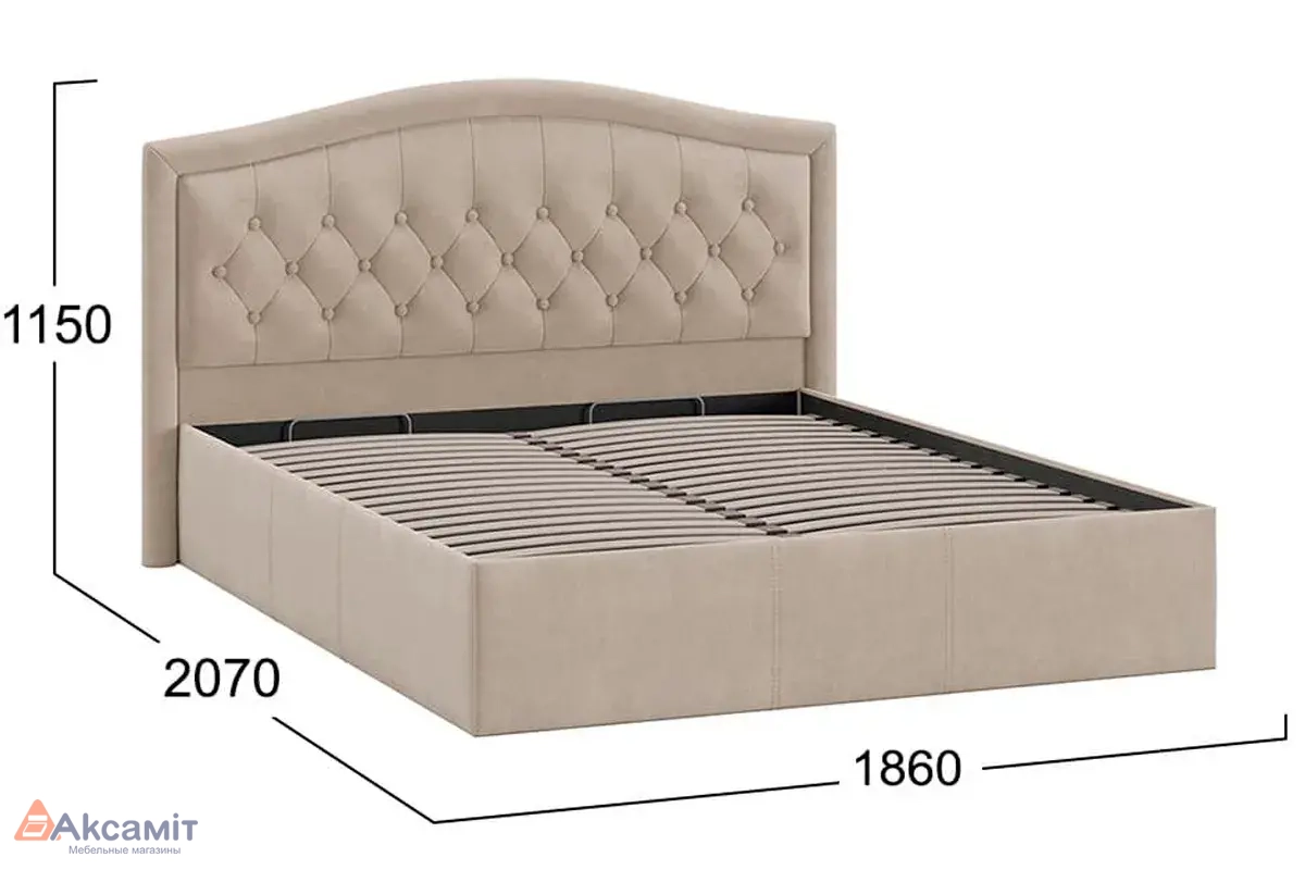 Кровать универсальная Адель 160х200 с ПМ Тип 1 (Велюр/Мокко светлый)