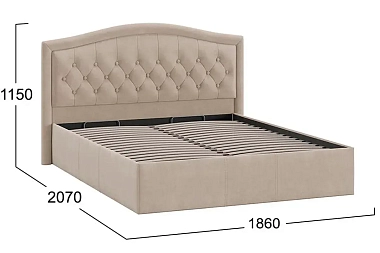 Кровать универсальная Адель 160х200 с ПМ Тип 1 (Велюр/Мокко светлый)