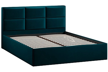 Кровать Стелла c ПМ Тип 1 без заглушины 160х200 (Велюр/Confetti Izumrud)