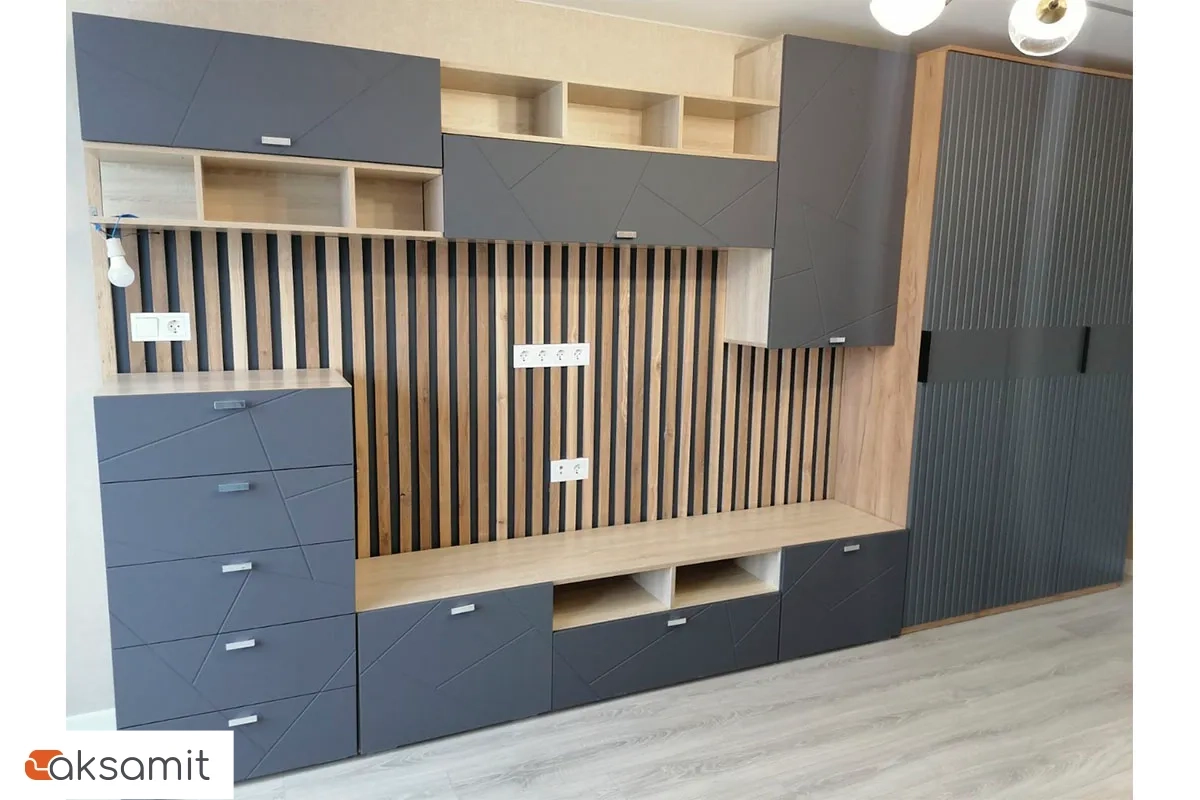 Модульная гостиная Скайлайн (Дуб Сонома Светлый/Графит)