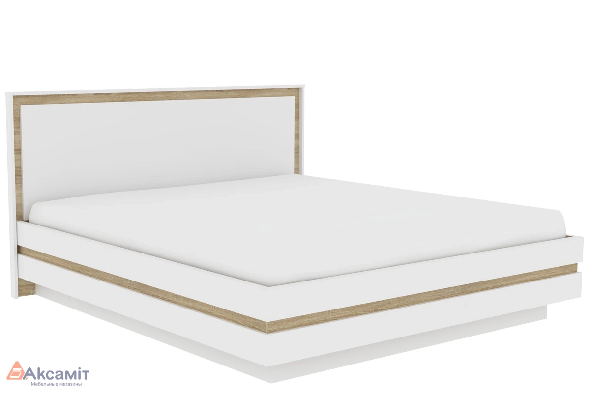 Кровать Анона 9 со стационарным основанием 160х200 (Белый/Дуб Сонома)