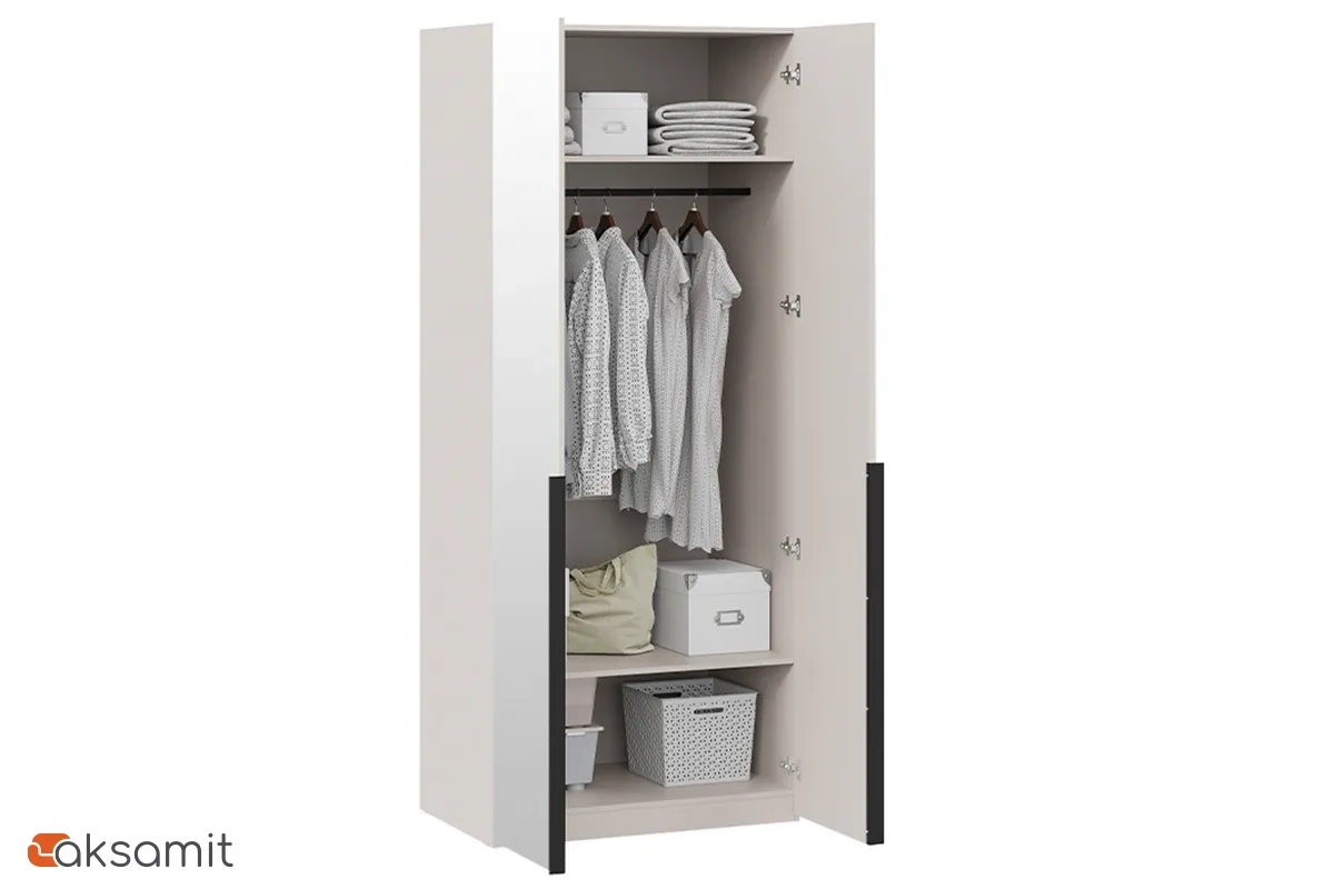 Шкаф для одежды Порто СМ-393.07.004 (580) с 2 зеркальными дверями (Кашемир матовый)