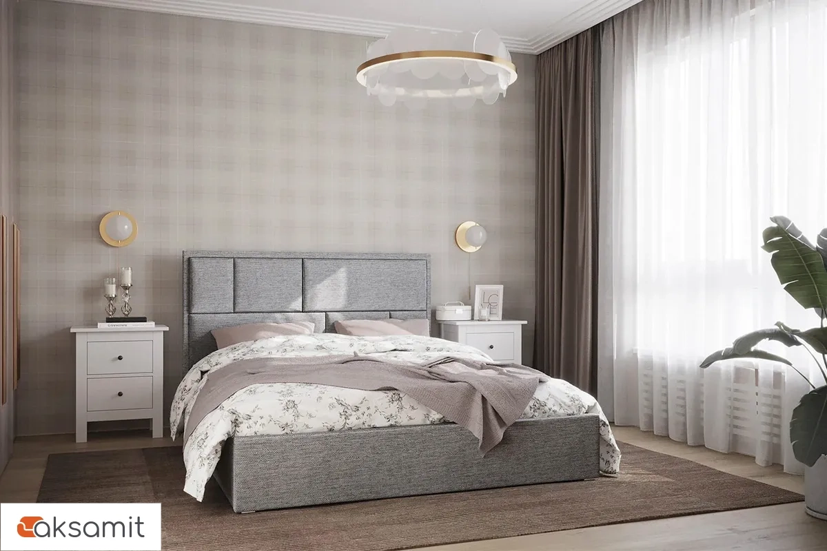 Кровать Madison с ПМ 180х200 (Рогожка / Серая) 72306332