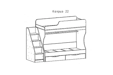 Кровать двухъярусная Каприз-22 (Анкор белый)