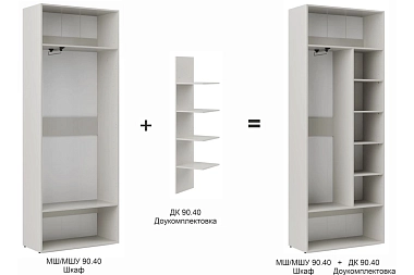 Корпус шкафа для гардеробной Мария МШ/МШУ 90.40+ДК 90.40 (Дымчато-серый)