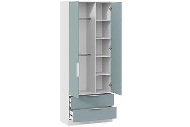 Шкаф для одежды Марли (Белый/Серо-голубой)