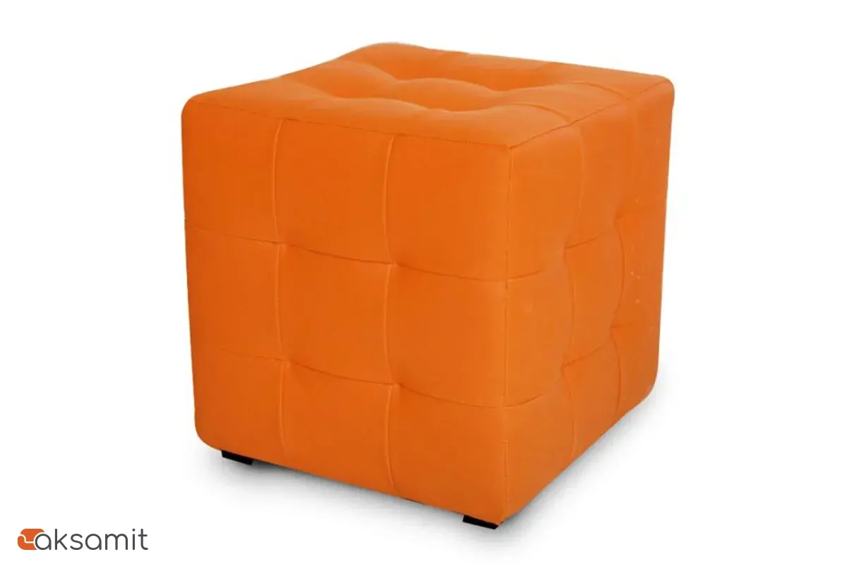 Пуф Лотос (Оранжевый / ЭкоКожа)