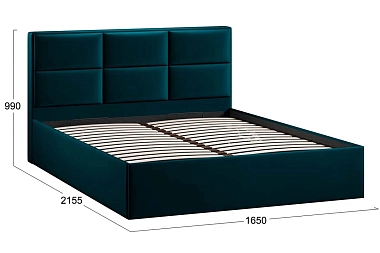 Кровать Стелла c ПМ Тип 1 без заглушины 160х200 (Велюр/Confetti Izumrud)