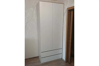 Шкаф 2х-дверный Лори (Дуб Сонома/Белый)