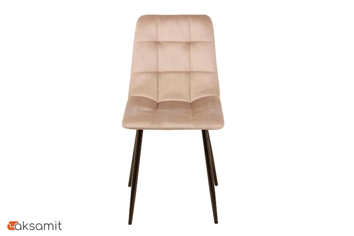 Стул Чили каркас Муар черный, велюр (Maserati 06 кофе с молоком) СРП-052