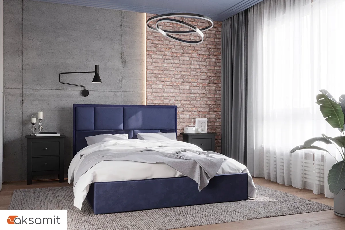 Кровать Madison с ПМ 180х200 (Велюр / Индиго) 72306326 Кровать Madison с ПМ 180х200 (Велюр / Индиго) 72306326