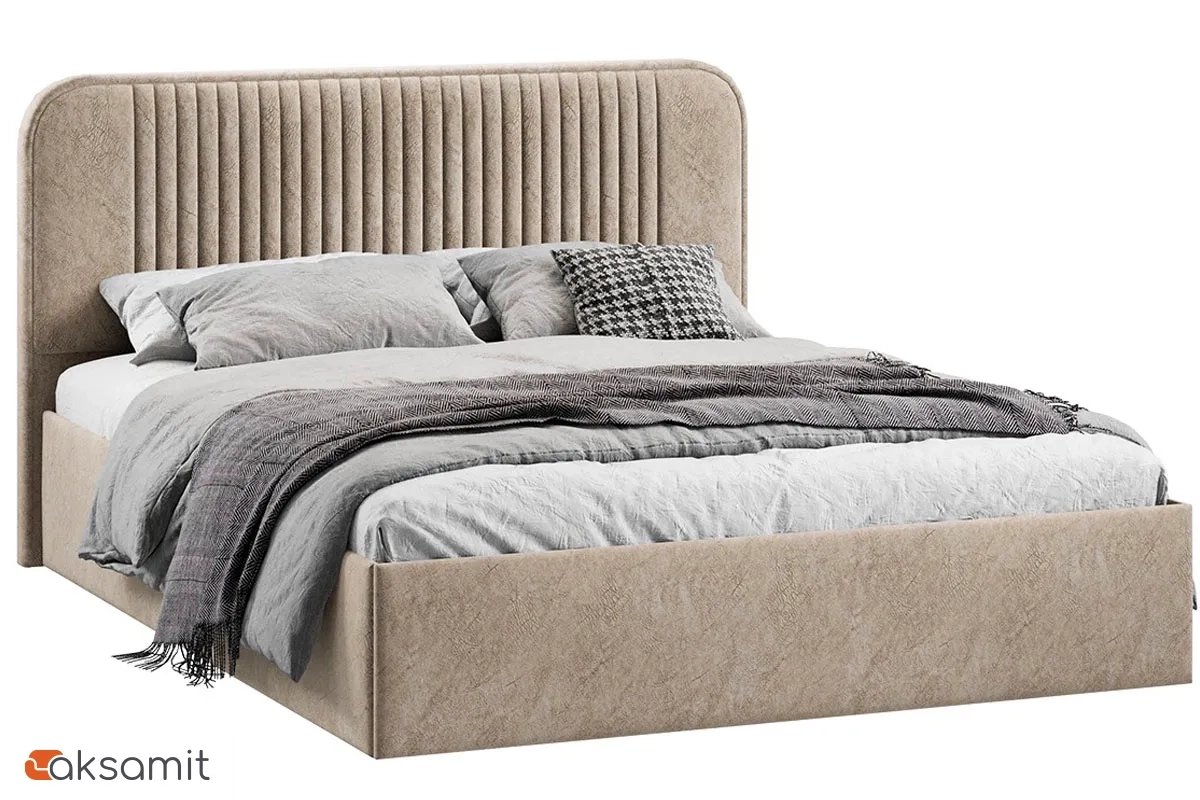 Кровать Тиффани c подъемным механизмом 160х200 Тип 1 (Микровелюр/Wellmart Dark Beige) Кровать Тиффани c подъемным механизмом 160х200 Тип 1 (Микровелюр/Wellmart Dark Beige)