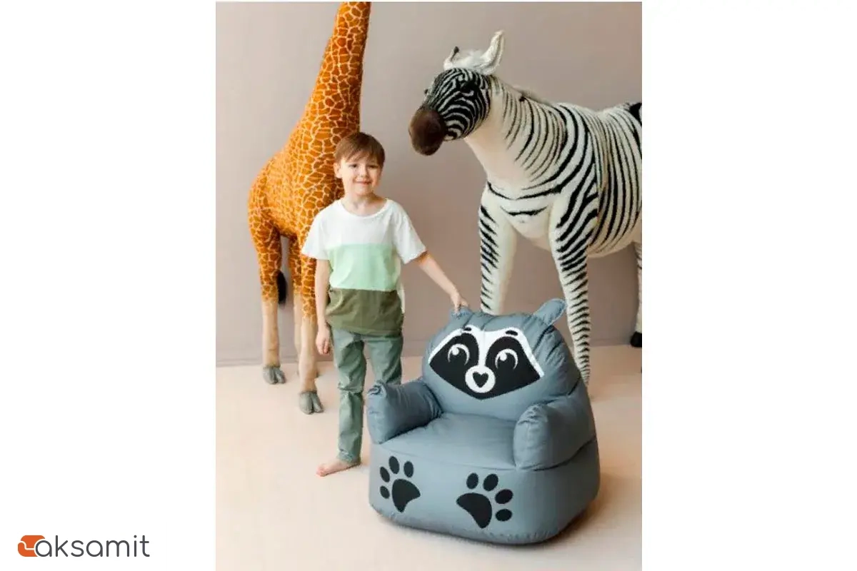 Пуфик Енот L Серый