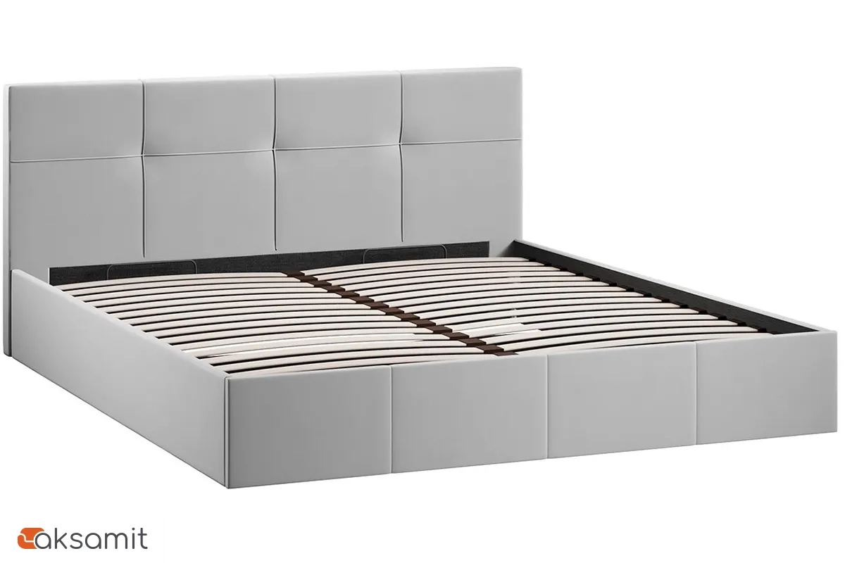 Кровать Лора с ПМ и заглушиной 180х200 (Велюр / Confetti Silver)