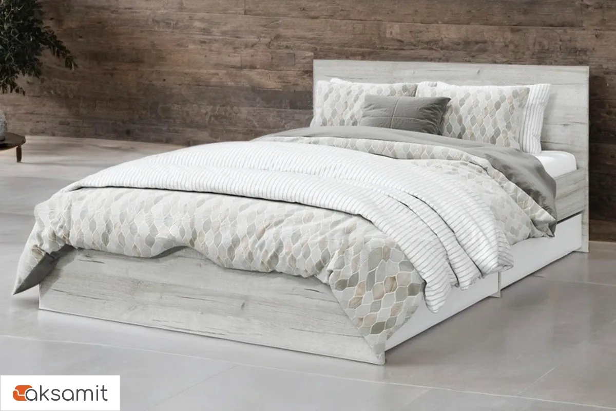 Кровать Лори с ящиками 140х200 (Дуб Серый/Белый)