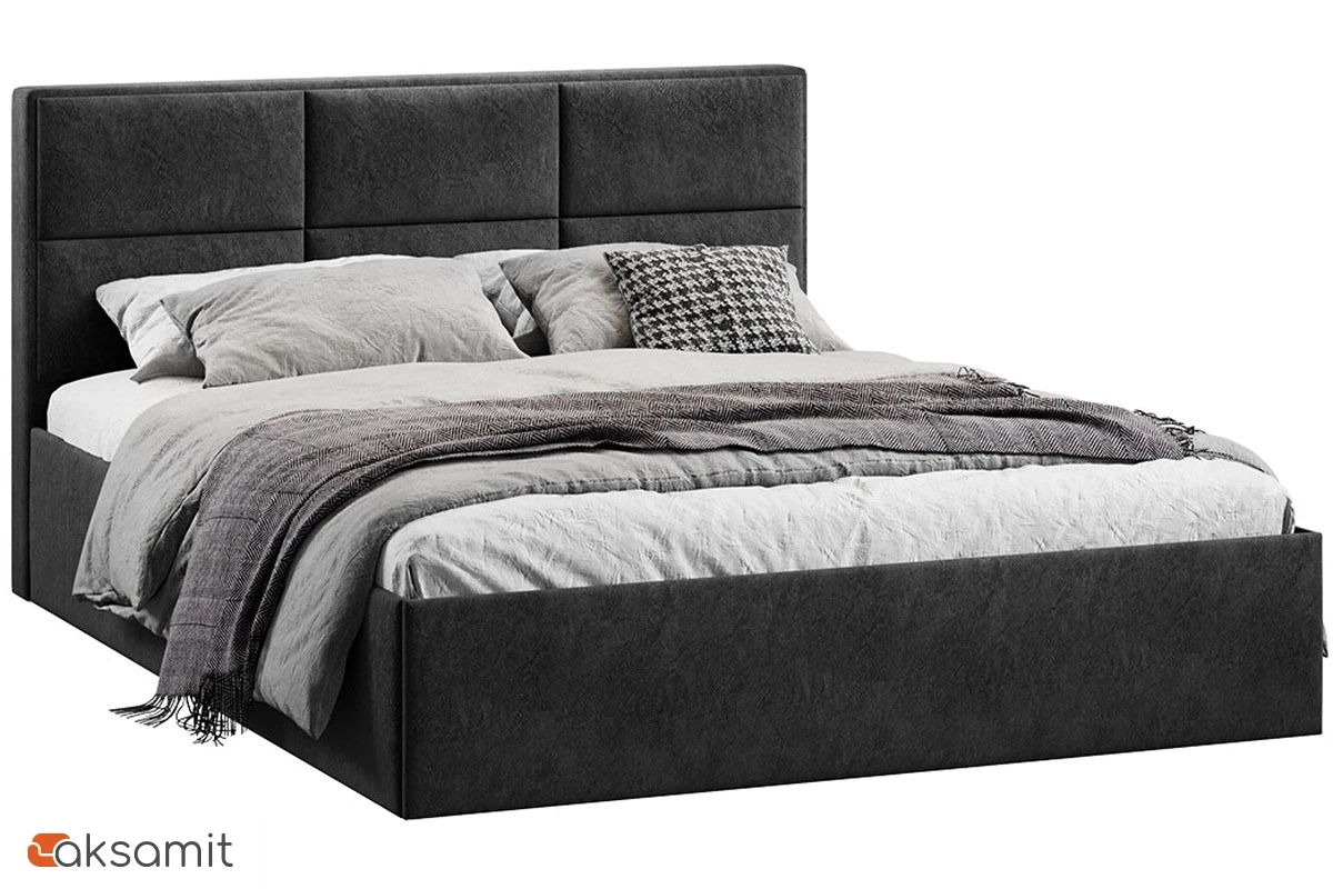 Кровать Стелла c ПМ 160х200 Тип 1 (Микровелюр/Wellmart Graphite) Кровать Стелла c ПМ 160х200 Тип 1 (Микровелюр/Wellmart Graphite)