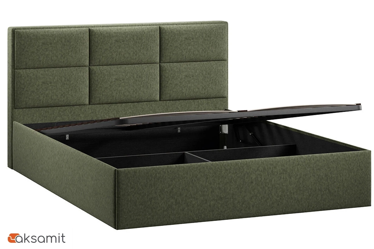 Кровать Стелла c ПМ Тип 1 без заглушины 160х200 (Микровелюр/Jercy Deep Green) Кровать Стелла c ПМ Тип 1 без заглушины 160х200 (Микровелюр/Jercy Deep Green)