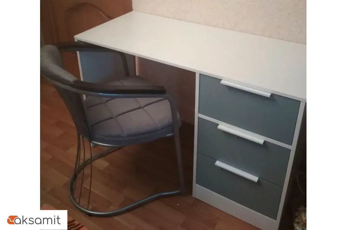 Стол письменный Марли Тип 1 (Белый/Серо-голубой)