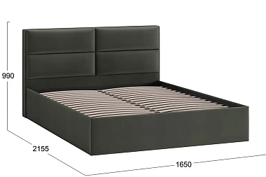 Кровать универсальная Глосс Тип 1 без ПМ 160х200 (Велюр/Confetti Stone)