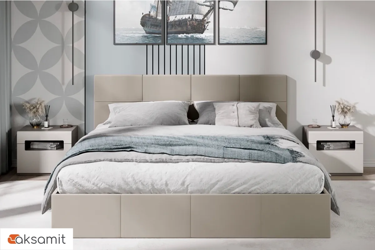 Кровать Лора с ПМ и заглушиной 180х200 (Велюр / Confetti Cream)