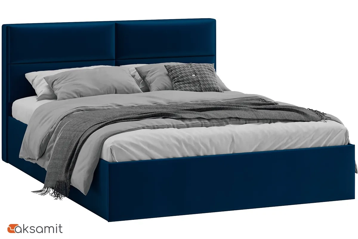 Кровать Глосс универсальная Тип 1 без ПМ 160х200 (Велюр / Confetti Blue)