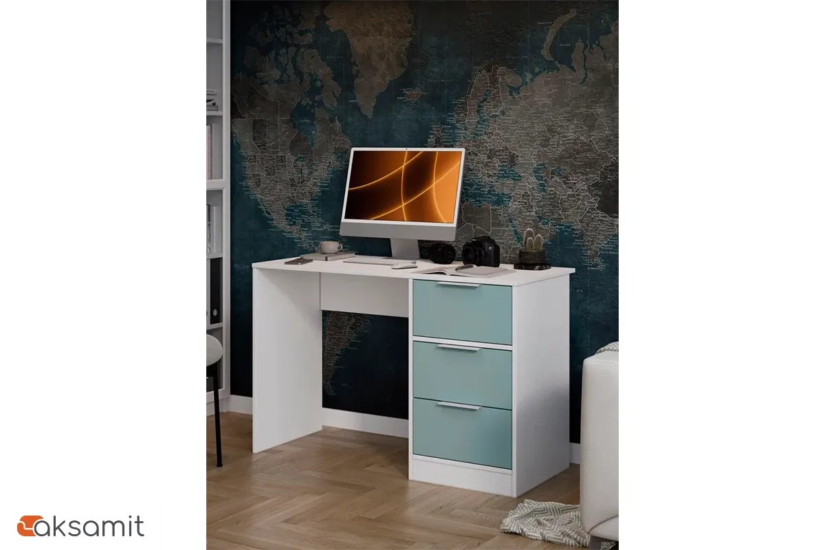 Стол письменный Марли Тип 1 (Белый/Серо-голубой)