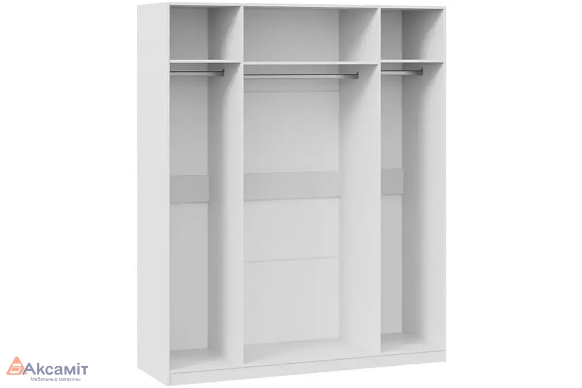 Шкаф комбинированный Глосс СМ-319.07.443 с 4 зеркальными дверями (Белый глянец)