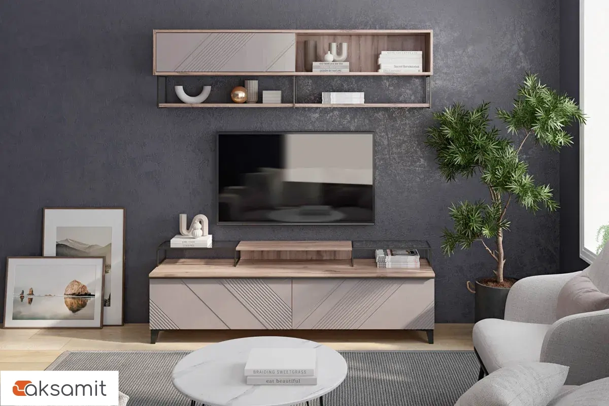 Шкаф навесной горизонтальный 1800 Кенди Мод.3 (Дуб Альпийский/Ясень Грей Софт)