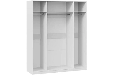 Шкаф комбинированный Глосс СМ-319.07.443 с 4 зеркальными дверями (Белый глянец)