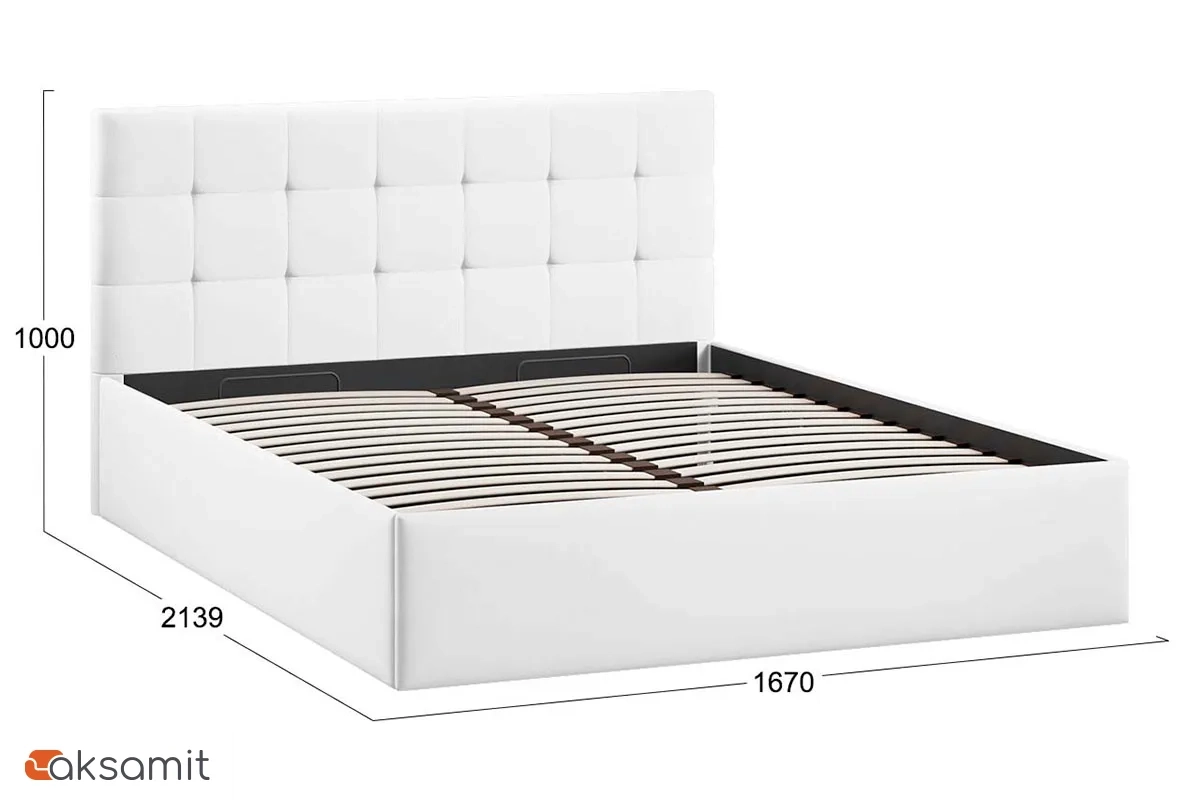 Кровать универсальная Джоли с ПМ Тип 1 и заглушиной 160х200 (Экокожа/Polo white) Кровать универсальная Джоли с ПМ Тип 1 и заглушиной 160х200 (Экокожа/Polo white)