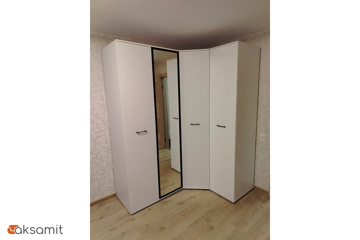 Шкаф Шарлиз (для спальни) 1 дв. для платья и белья (Белое сияние/Белый снег)