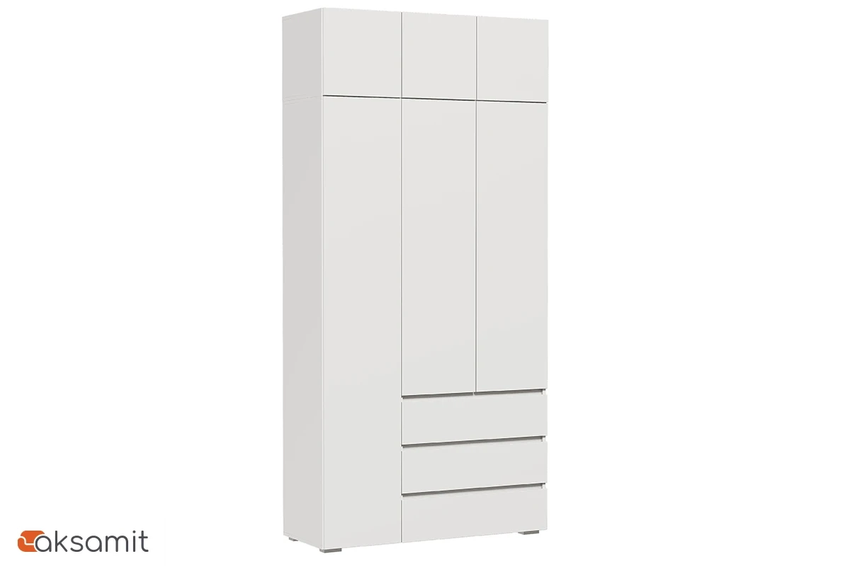 Шкаф с антресолью 3-створчатый Веста (Белый)