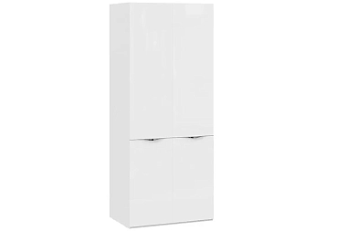 Шкаф для одежды с 2 дверями со стеклом Глосс СМ-319.07.211 (Белый глянец/Стекло) фото