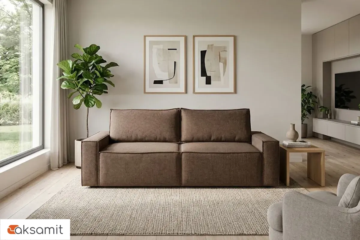 Диван Brick-3 S (Набивные подушки/Вывернутый) Гунин 2217/4