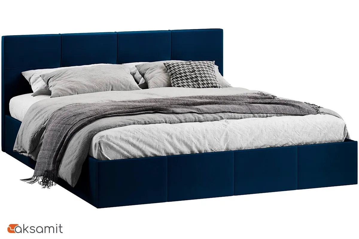 Кровать Лора с ПМ и заглушиной 180х200 (Велюр / Confetti Blue)